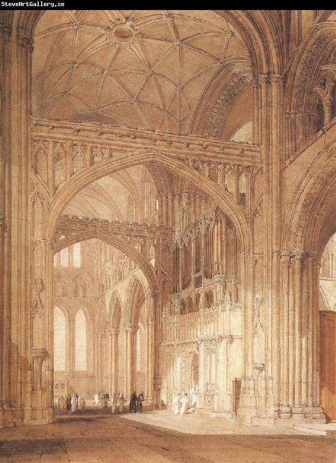 J.M.W. Turner Interior of Salisbury Cathedral,looking towards the North Transept